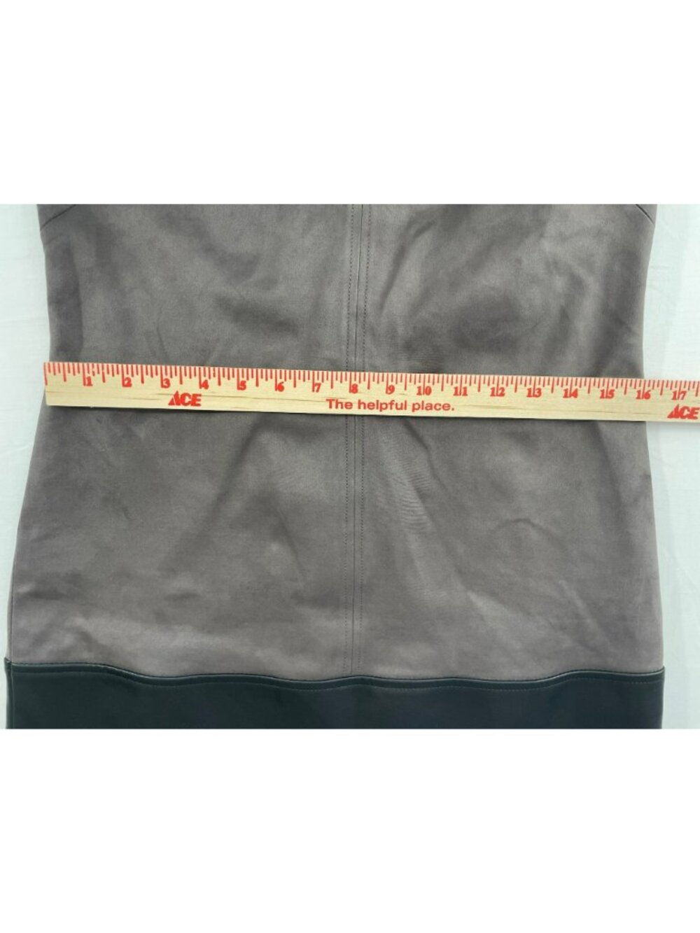Milly Eve Suede & Leather Combo Vegan Shift Dress Charcoal/Blk Sz 4 MSRP$495 NEW - Picture 7 of 12